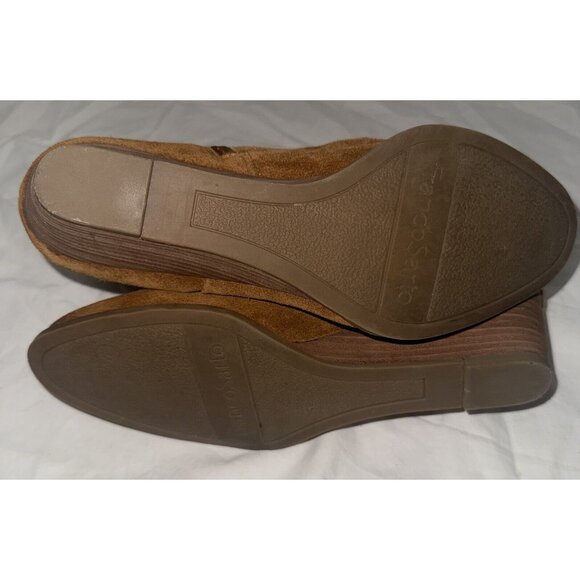 Franco Sarto Winston Boots Womens Size 10 Brown Suede Leather Booties Wedge Heel - Picture 7 of 12
